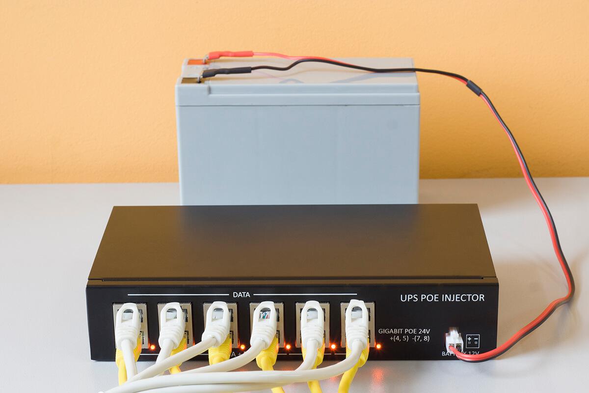 Схема подключения UPS PoE Injector 6P-24V